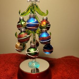 Ganz light up blown glass Christmas Tree w/12 ornaments